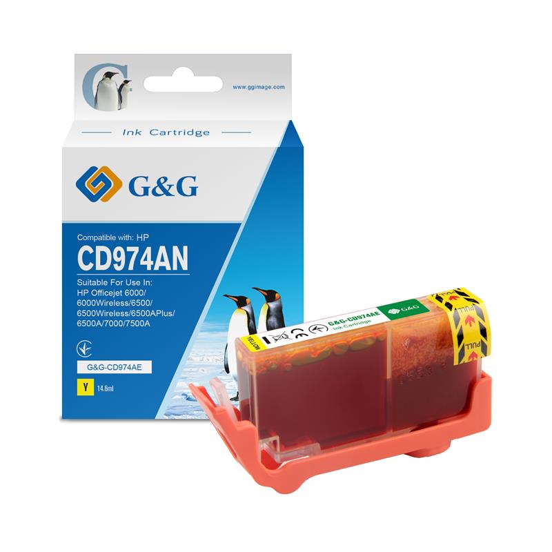 Картридж G and G до HP Officejet 6000/6000Wireless/6500/6500Wireless/6500APlus/6500A/7000/7500A Yellow